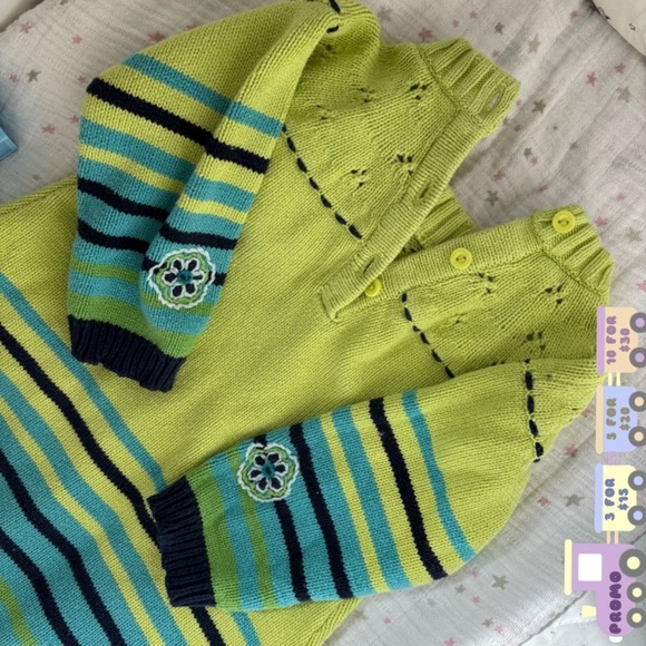 ⭒ 18-24M Gusti Unique Knit Dress Floral Embroidered Long Sleeves with Bird ⭒ - Picture 1 of 13